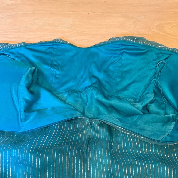 Chic Blue Ruffled Mini Dress - Picture 6 of 10